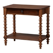 Baxton Studio Neviah 1-Drawer Nightstand, Walnut Brown Baxton Studio restaurant furniture, hotel furniture, commercial furniture, wholesale bedroom furniture, wholesale night stand, classic night stand